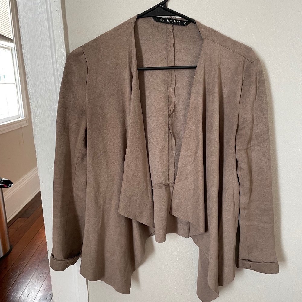 Zara Suede Cardigan Jacket